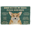 Please Remember Pug Dogs House Rules Doormat Decor