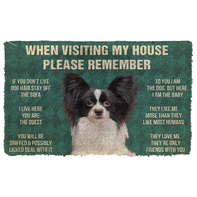 Please Remember Pug Dogs House Rules Doormat Decor