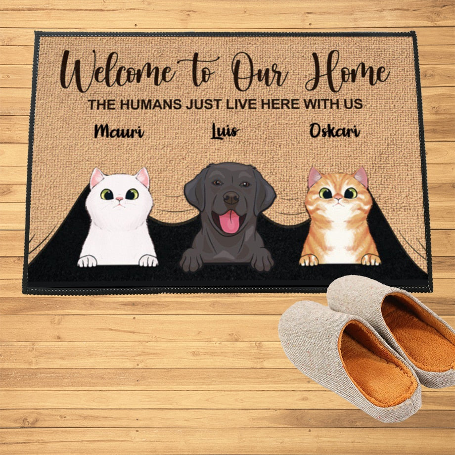 Welcome To Our Home Custom Dog Cat Name Doormat