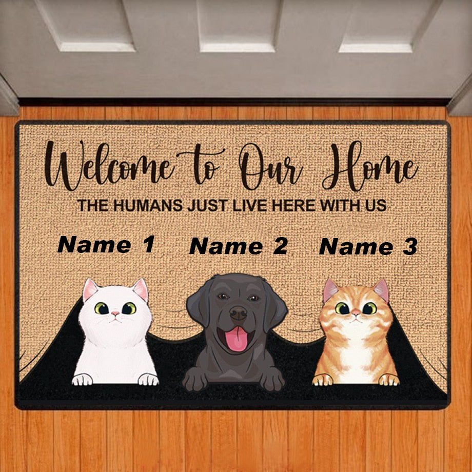 Welcome To Our Home Custom Dog Cat Name Doormat