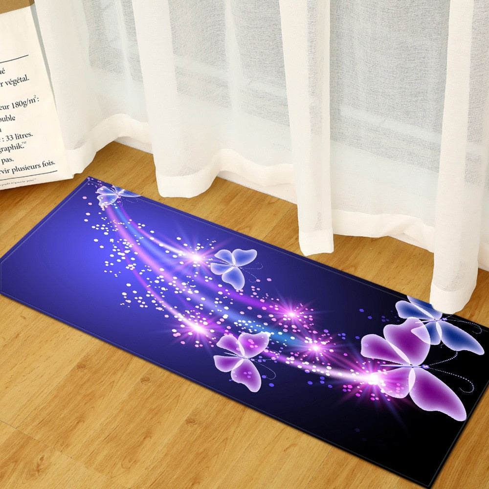 3D Purple Butterfly door mat