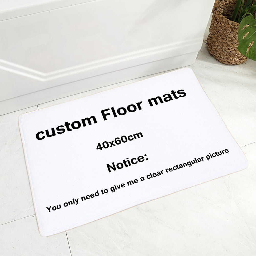 Custom Doormat Non-Slip Print Soft Flannel Carpet Decor