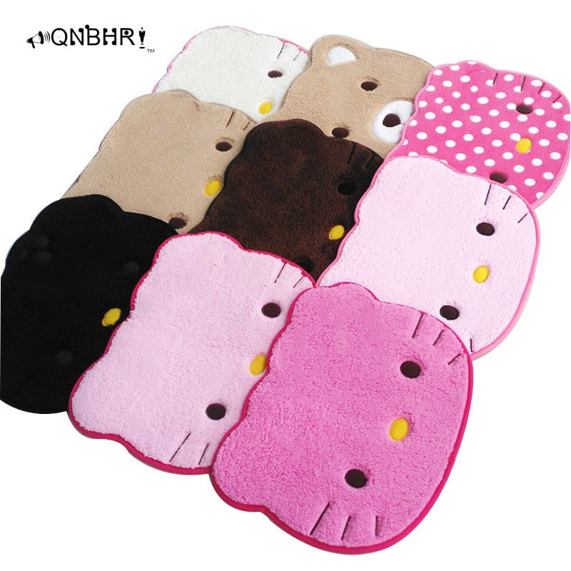 Pink Cartoon Cat Carpet Mats