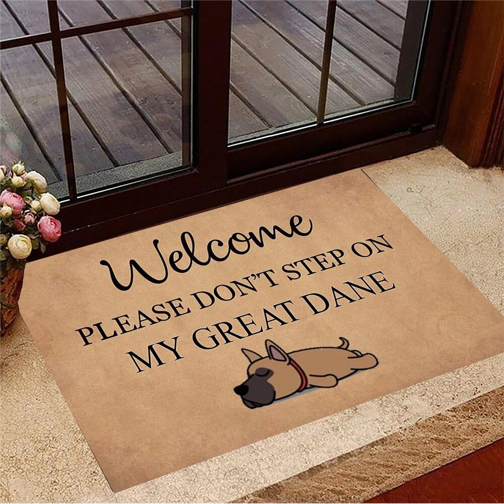 Funny Doormat Welcom Please Don't Step on My Corgi