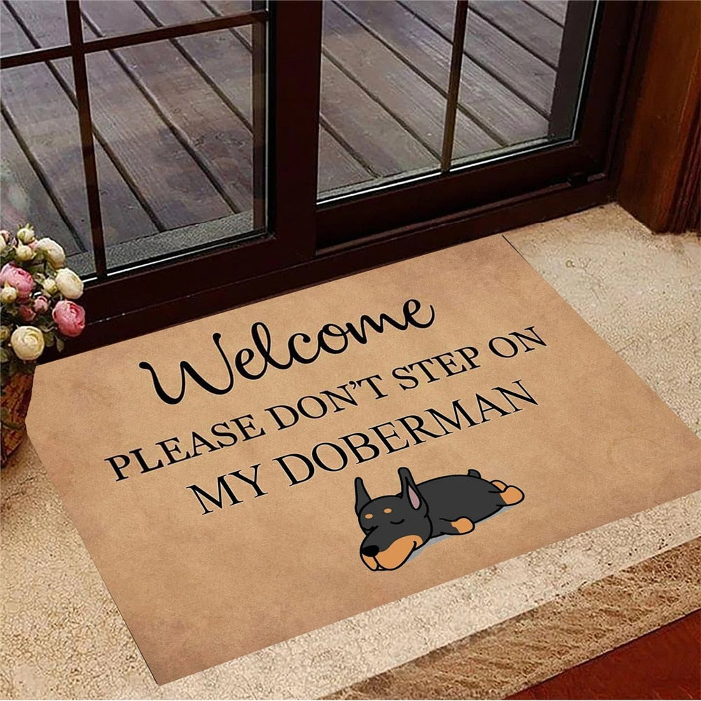 Funny Doormat Welcom Please Don't Step on My Corgi