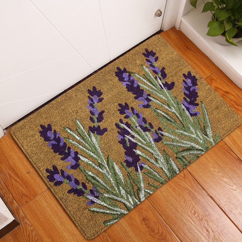 Door Mat Entrance Mat Welcome Flowers Patten