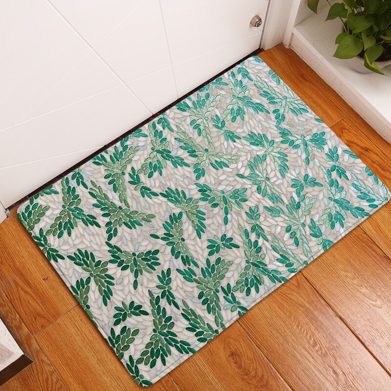 Door Mat Entrance Mat Welcome Flowers Patten