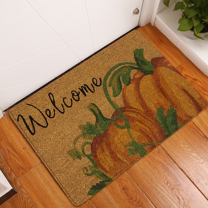 Door Mat Entrance Mat Welcome Flowers Patten