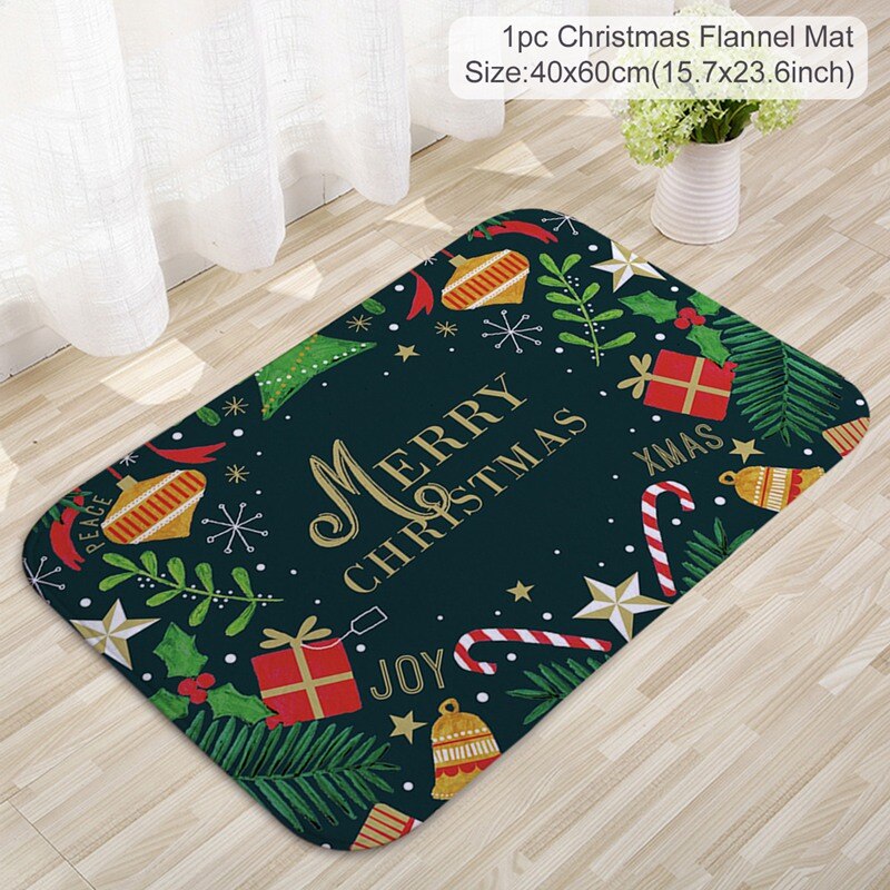  Door Mat Santa Claus Flannel Outdoor Carpet