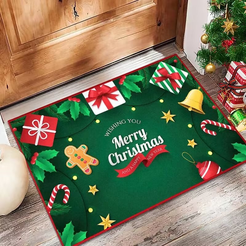 2023 Christmas Door Mat Flannel Outdoor Carpet