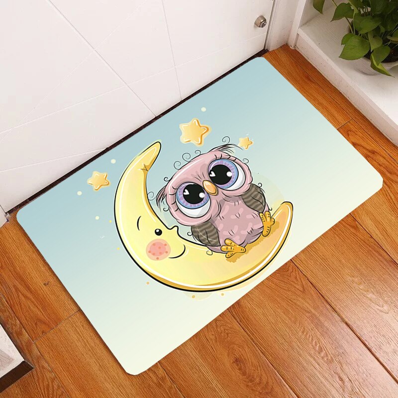 Cute Owls Carpet Rug Welcome Home Funny Entrance Door Mats