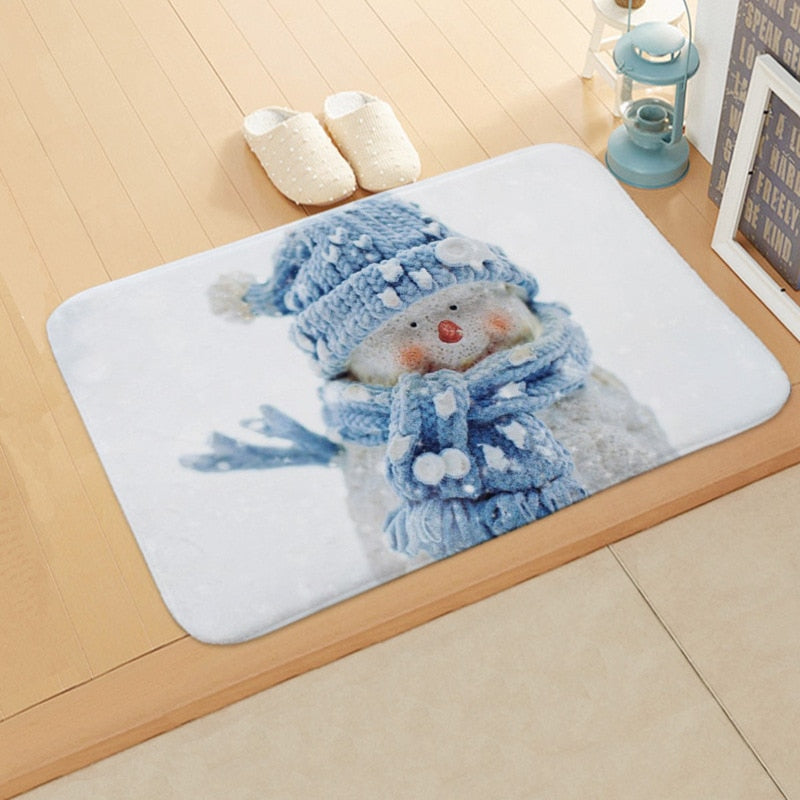 Christmas Doormat Merry Christmas Winter Snowman Anti-Slip Door Mat