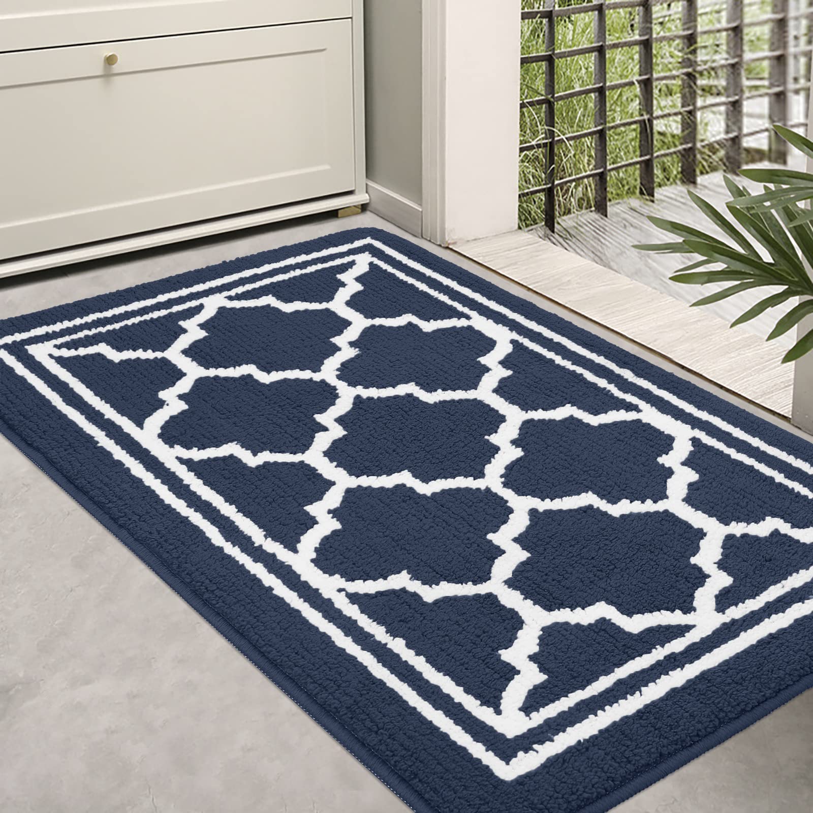 Dirt Resistant Entrance Door Mat Outdoor Soft Kitchen Rug Non-Slip Floor