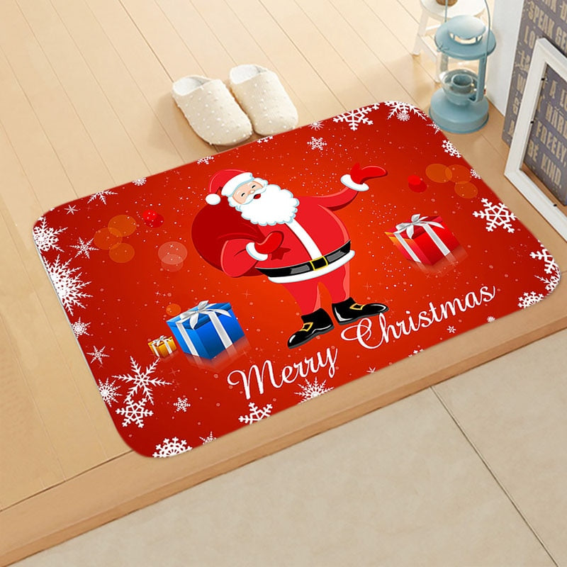 Merry Christmas Doormat Christmas Santa Claus Welcome Home Anti-Slip