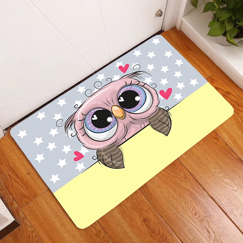 Cute Owls Carpet Rug Welcome Home Funny Entrance Door Mats