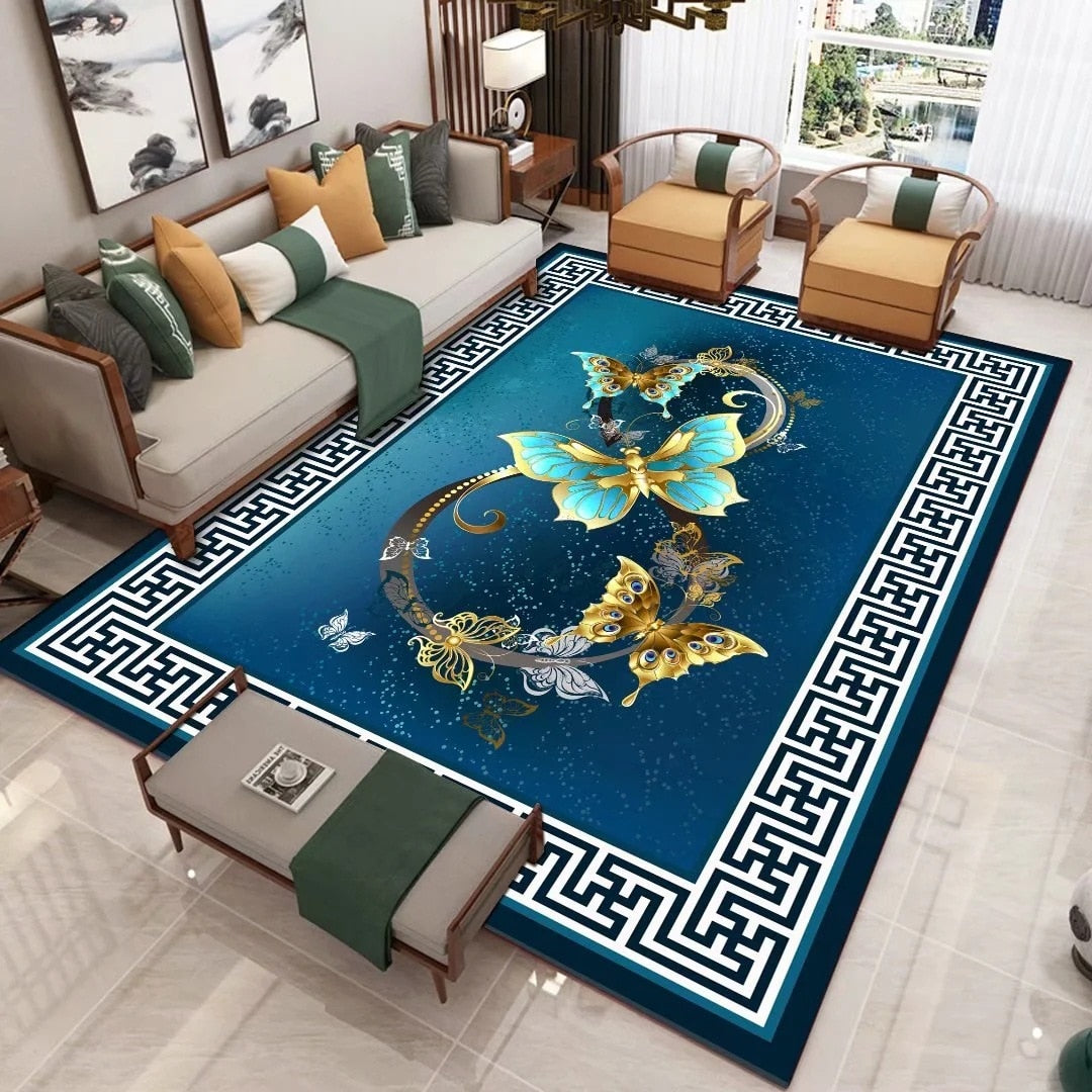 Modern Nordic 3D Butterfly Printed Carpet Living Room Rug