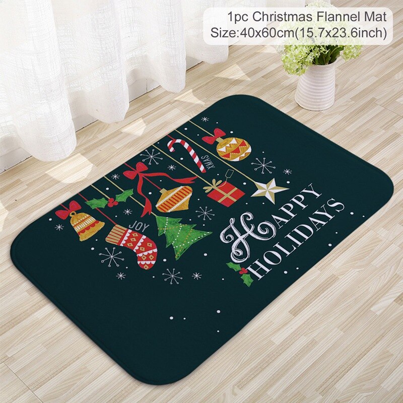 2023 Christmas Door Mat Santa Claus Flannel Carpet