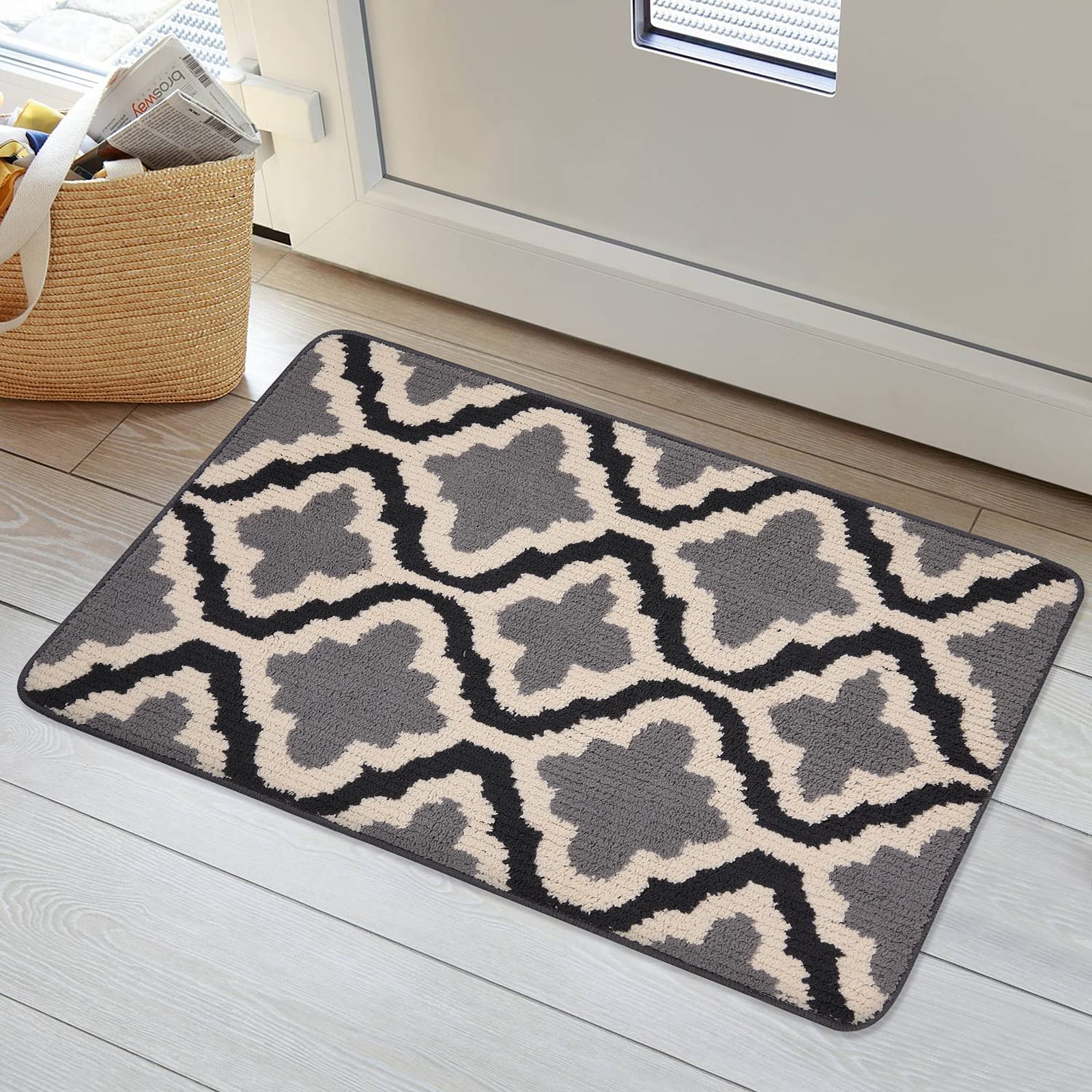 Dirt Resistant Entrance Door Mat Outdoor Soft Kitchen Rug Non-Slip Floor