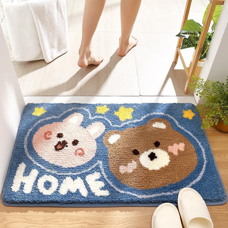 Cute Rabbit Rug Kids Rug Bathroom Absorbent Mat Household