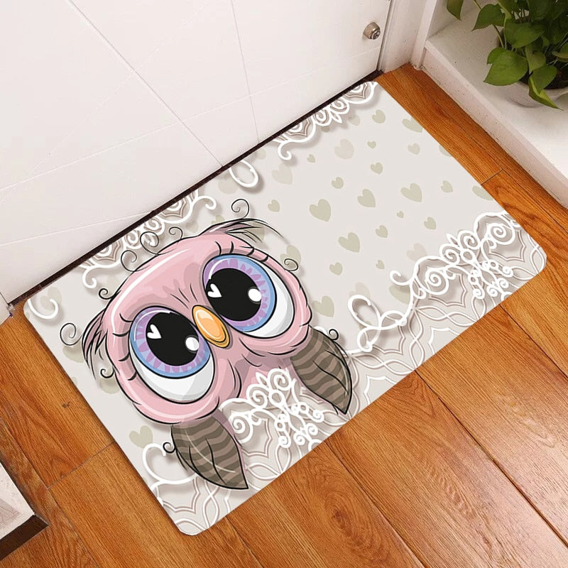 Cute Owls Carpet Rug Welcome Home Funny Entrance Door Mats