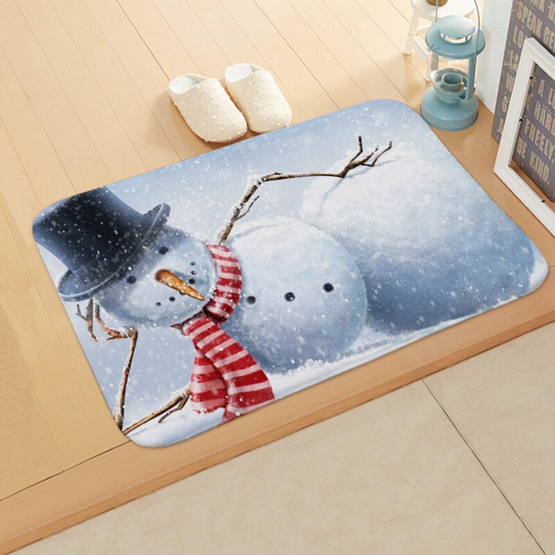 Christmas Doormat Merry Christmas Winter Snowman Anti-Slip Door Mat