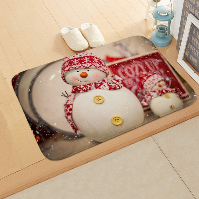 Christmas Doormat Merry Christmas Winter Snowman Anti-Slip Door Mat