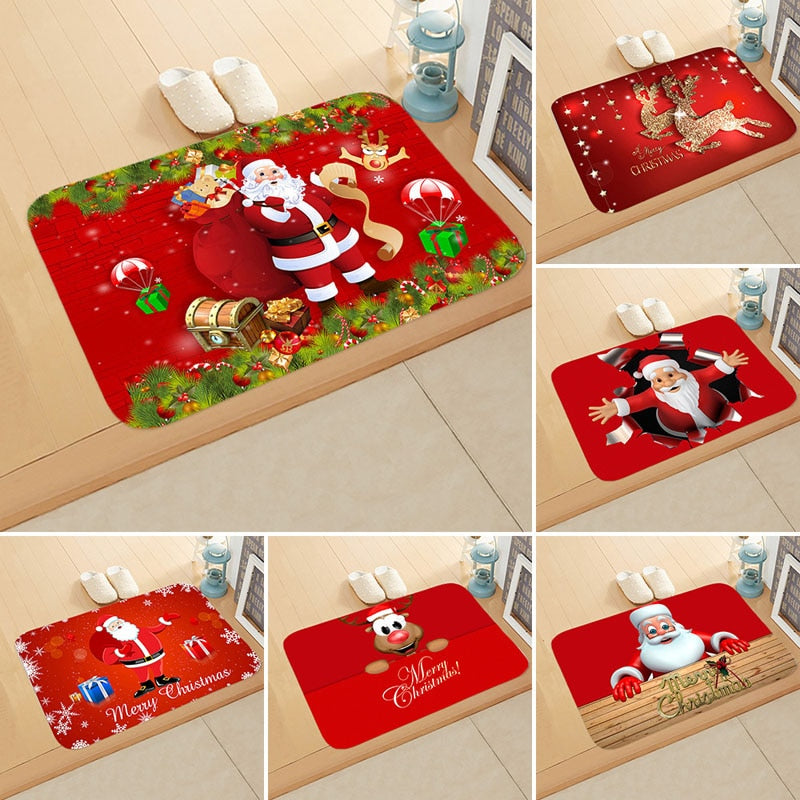 Merry Christmas Doormat Christmas Santa Claus Welcome Home Anti-Slip