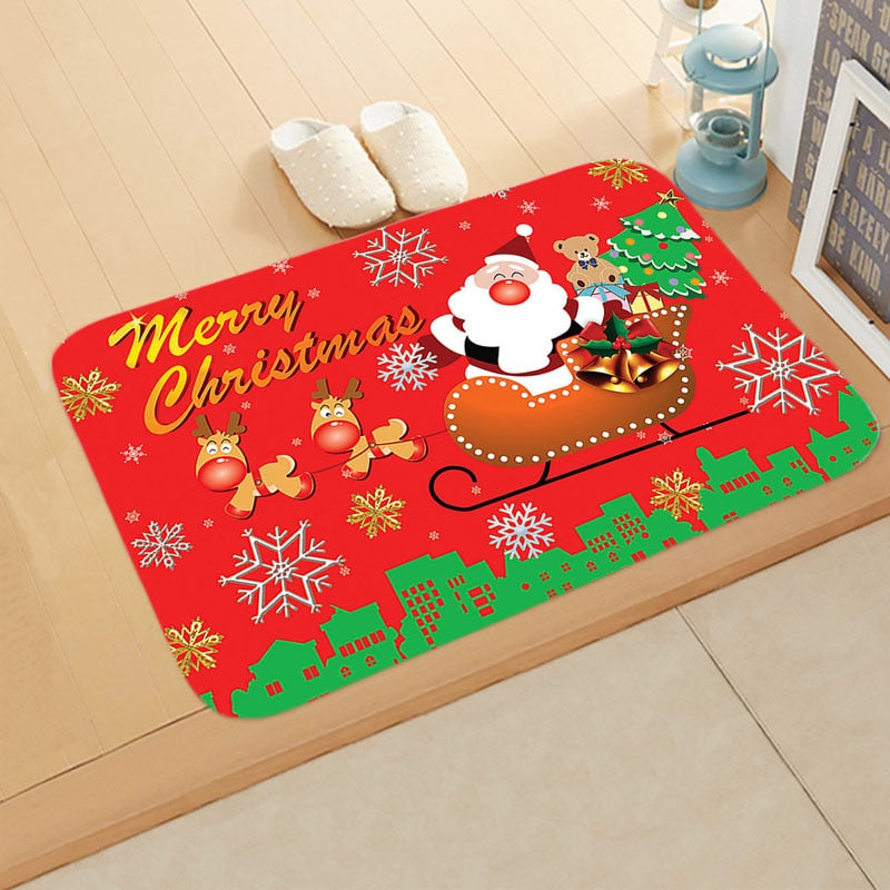 Merry Christmas Doormat Christmas Santa Claus Welcome Home Anti-Slip