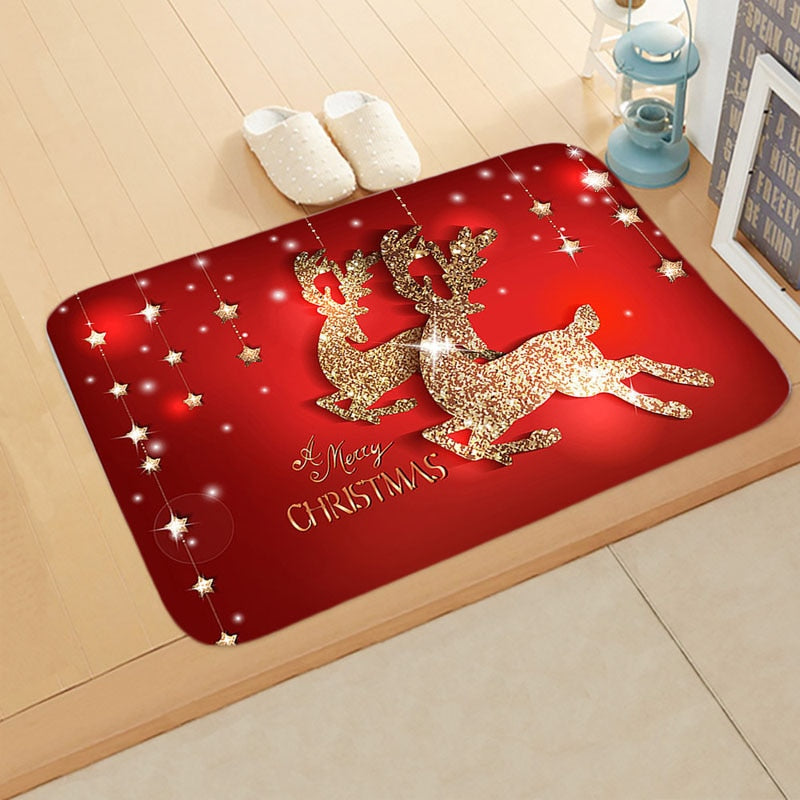 Merry Christmas Doormat Christmas Santa Claus Welcome Home Anti-Slip