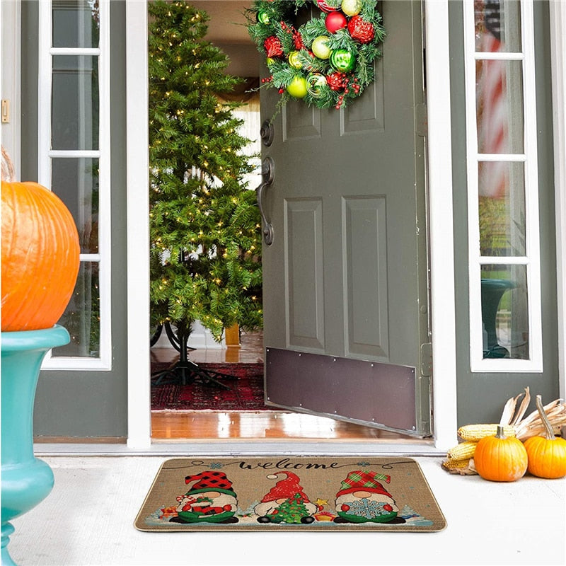 Christmas Floor Mat Non-Slip Entrance Carpet