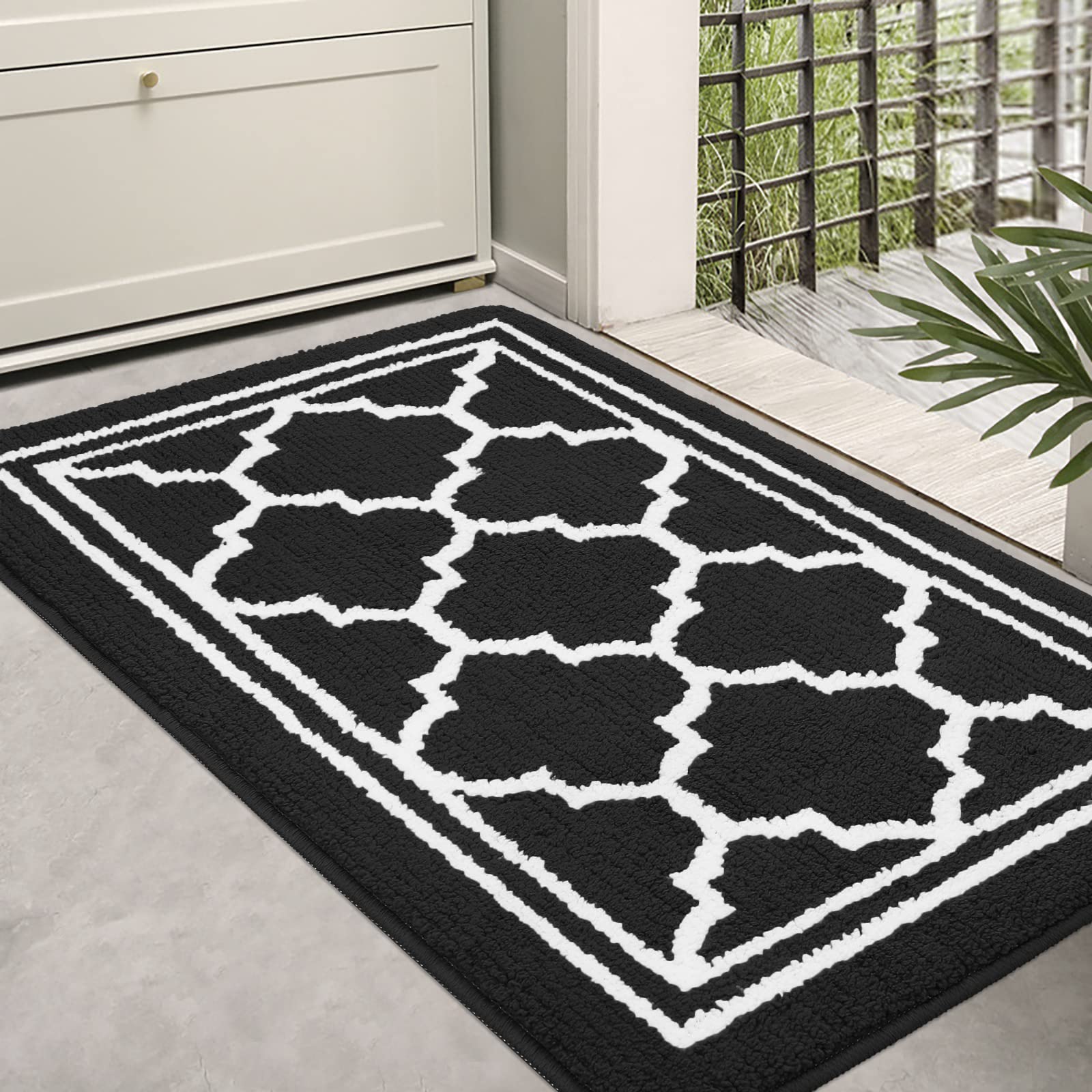 Dirt Resistant Entrance Door Mat Outdoor Soft Kitchen Rug Non-Slip Floor