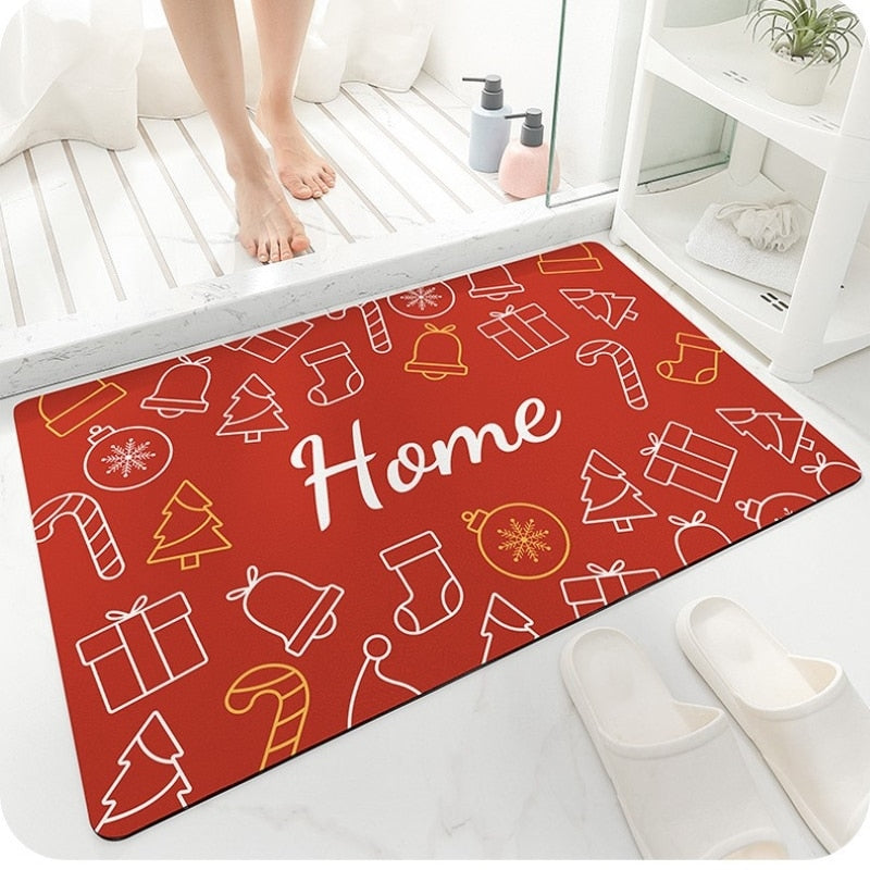 Christmas Mat Super Absorbent Mat Quick Drying