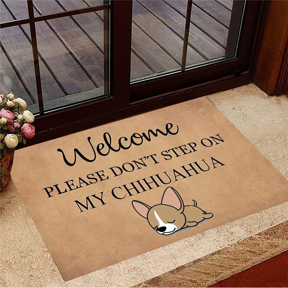 Funny Doormat Welcom Please Don't Step on My Corgi