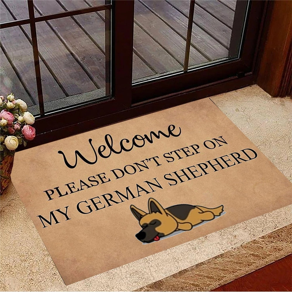 Funny Doormat Welcom Please Don't Step on My Corgi