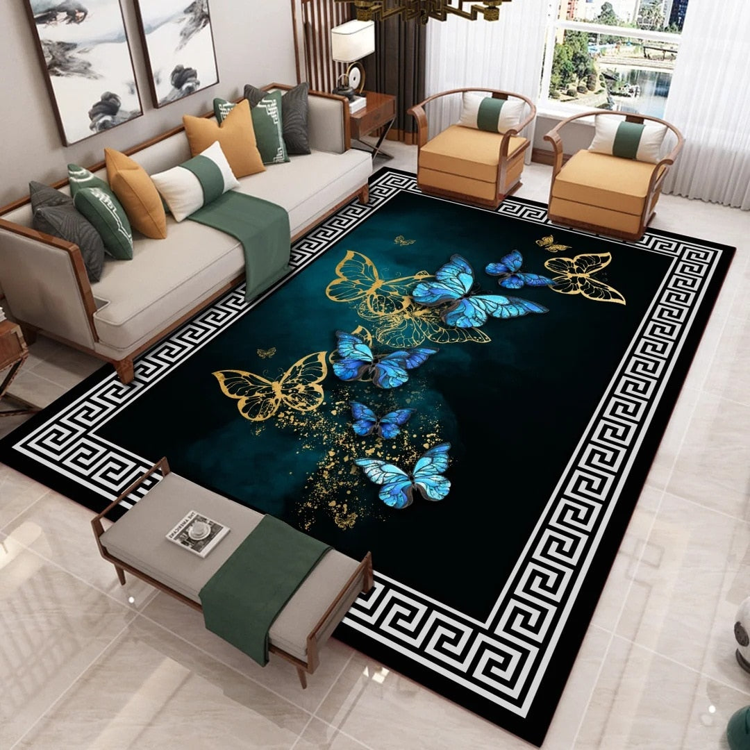 Modern Nordic 3D Butterfly Printed Carpet Living Room Rug