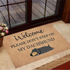 Funny Doormat Welcom Please Don't Step on My Corgi