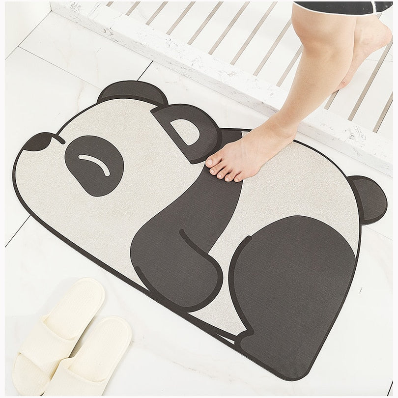 Quick Drying Cute Cat Dog Panda Mat