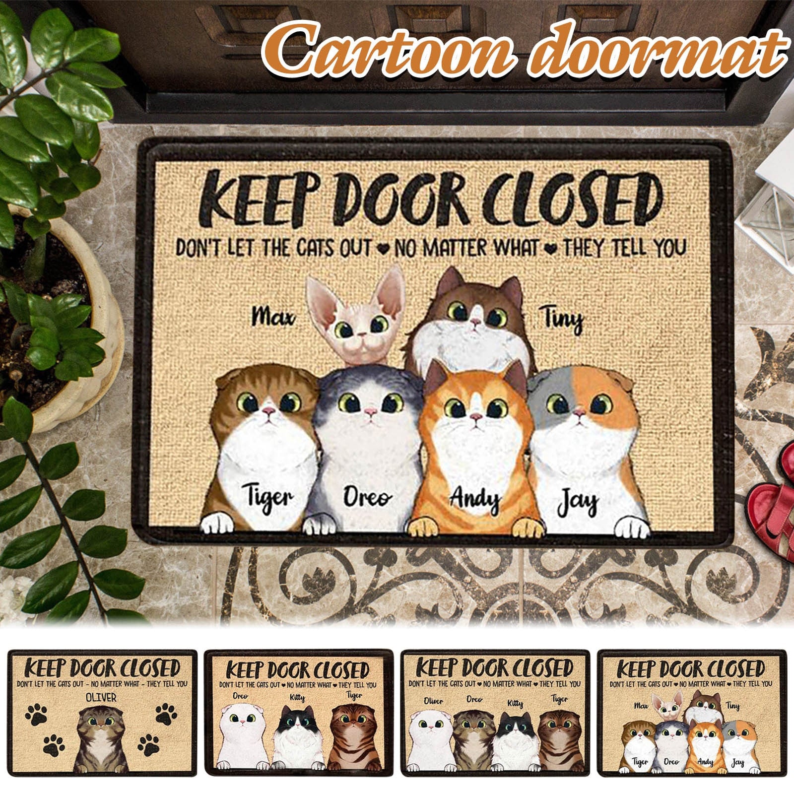 Keep Door Closed Custom Dog Name Doormat